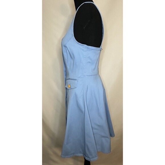 COLOR ME COURTNEY Alle‎ Blue Canvas Utility Dress Women's SIZE 4 - Picture 4 of 13